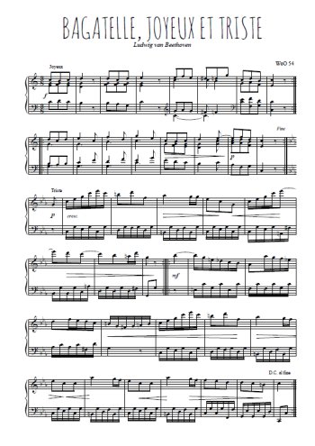 Téléchargez l'arrangement pour piano de la partition de Bagatelle, joyeux et triste en PDF